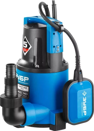 Насос ЗУБР &quot;ПРОФЕССИОНАЛ&quot; Т3 погружной дренажный для чистой воды (d пропускаемых частиц до 5мм), 400Вт, пропускная способность 140л/мин, напор 8,0м НПЧ-Т3-400 купить в Кургане