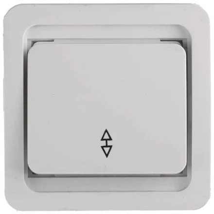 Выключатель СВЕТОЗАР "ГАММА" проходной одноклавишный, без подсветки, цвет белый, 10А/~250В SV-54137-W купить в Кургане
