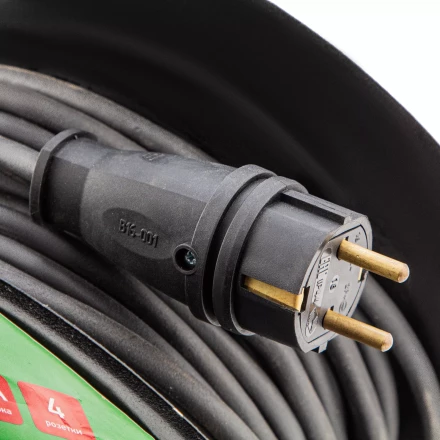 Удлинитель силовой 20 м Сибртех 95875, 16А, тип УХз16, КГ 3 x 1.5 мм, на стальной катушке, 4 розетки купить в Кургане