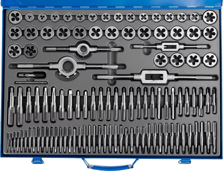 Набор метчиков и плашек ЗУБР &quot;ПРОФЕССИОНАЛ&quot;, сталь Р6М5, 110 предметов 28110-H110 купить в Кургане
