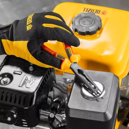 Длинногубцы прямые Denzel 17305, диэлектрические рукоятки до 1000 В, трехкомпонентные рукоятки, 205мм купить в Кургане