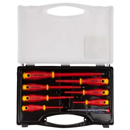 Набор STAYER &quot;PROFI&quot; &quot;ELECTRO&quot;: Отвертки диэлектрические, тестер, 100-250В, Cr-V, 8шт 25145-H8_z01 купить в Кургане