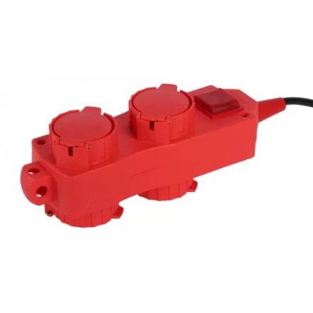 Удлинитель СВЕТОЗАР электрический с заземлением, выключатель, евро, 4 (2х2) гнезда, с крышками, 5м SV-55017-5 купить в Кургане