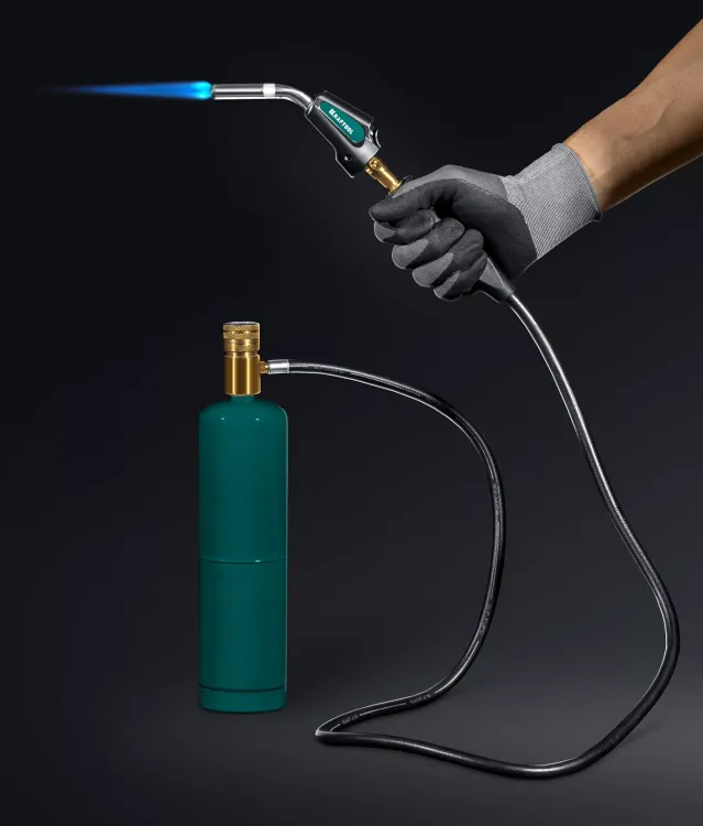 Blue Fire KS-8000  горелка для МАПП / MAPP газа,  с пъезоподжигом, на баллон c резьбовым соединением US 1, 2000°C 55512 купить в Кургане