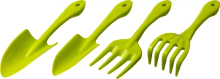 Набор садовый РОСТОК пластиковый, 4 предмета: Вилка, грабельки, 2 совка 421429-H4 купить в Кургане