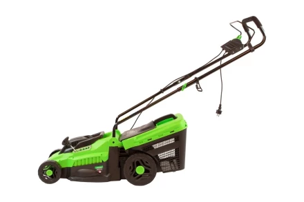 Газонокосилка электрическая L1500, 1500 Вт, ширина 33 см, 5 уровней, пластиковый травосборник 35 л Сибртех 96677 купить в Кургане