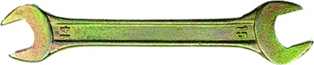 Ключ рожковый 17 х 19 мм желтый цинк СИБРТЕХ 14310 купить в Кургане