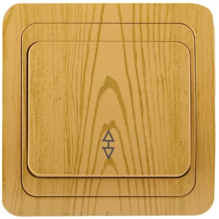 Выключатель СВЕТОЗАР &quot;ГАММА&quot; проходной, одноклавишный, цвет ольха, 10A/~250B SV-54137-A купить в Кургане