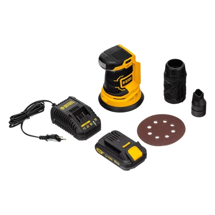 Машина шлифовальная эксцентриковая аккумуляторная Denzel 28470 COS-125, 18В Li-Ion купить в Кургане