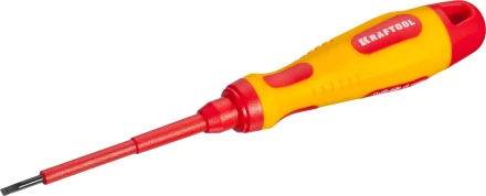 Отвертка KRAFTOOL, высоковольтная, Cr-Mo-V стержень, двухкомпонент. маслобензостойкая рукоятка, SL, 2,5х75мм 250083-2.5-075 купить в Кургане