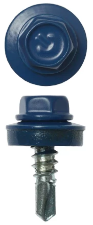 Саморезы ЗУБР &quot;ПРОФЕССИОНАЛ&quot; окраш., RAL 5005 синий насыщен., для крепл. кров. матер. к металл. констр., 5.5x19мм, 2500шт 4-300310-55-019-5005 купить в Кургане