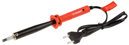 Электропаяльник ЗУБР &quot;МАСТЕР&quot; с пластиковой рукояткой и долговечным жалом, форма клин, 100Вт 55400-100_z01 купить в Кургане