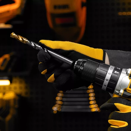 Сверло спиральное по металлу Denzel, 11 x 142 мм, Р6М5, Golden Tip, 718243 купить в Кургане