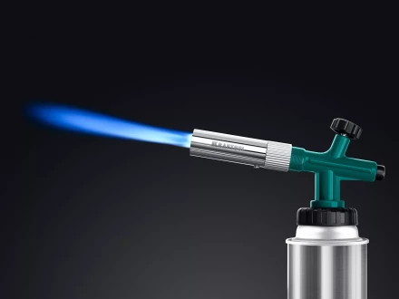 KG-1000 цельнометаллическая газовая горелка с пъезоподжигом, на баллон с цанговым соединением, 1450°C 55514 купить в Кургане