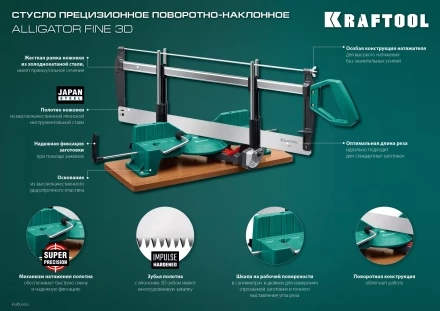 KRAFTOOL Alligator 3D, 600 мм, стусло прецизионное 15451-600 купить в Кургане