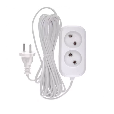 Удлинитель бытовой без заземления 5 м 2 розетки 6 А серия УХ6 Denzel 95922 купить в Кургане