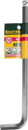 Ключ KRAFTOOL &quot;INDUSTRIE&quot; имбусовый, длинный c шариком, Cr-Mo, хромосатинированное покрытие, HEX 10 27437-10 купить в Кургане
