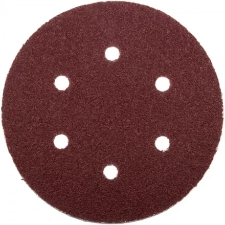 Круг шлифовальный ЗУБР &quot;МАСТЕР&quot; универсальный, из абразивной бумаги на велкро основе, 6 отверстий, Р60, 150мм, 5шт 35566-150-060 купить в Кургане
