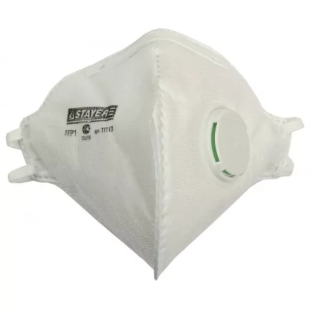 Полумаска фильтрующая STAYER &quot;PROFI&quot; плоская многослойная с клапаном, класс защиты FFP1 11113 купить в Кургане