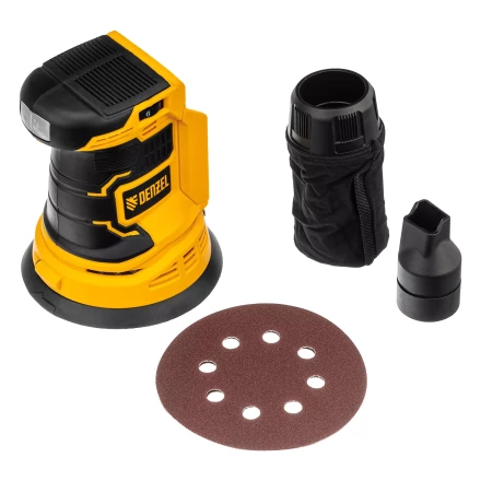 Машина шлифовальная эксцентриковая аккумуляторная COS-125-0, 18В Li-Ion Denzel 28471 купить в Кургане