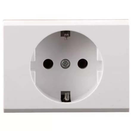 Розетка СВЕТОЗАР &quot;ЭФФЕКТ&quot; с заземлением, одинарная, без вставки и рамки, цвет белый, 16А/~250В SV-54400-W купить в Кургане