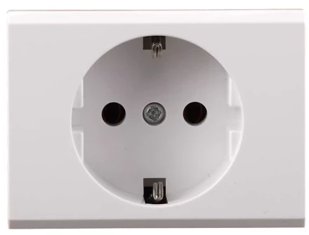 Розетка СВЕТОЗАР &quot;ЭФФЕКТ&quot; с заземлением, одинарная, без вставки и рамки, цвет белый, 16А/~250В SV-54400-W купить в Кургане