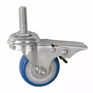 Колесо аппаратное поворотное SCtvb 25 50 мм с болтом и тормозом (синяя резина) 1027145 купить в Кургане