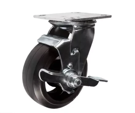 Колесо большегрузное поворотное SCdb 63 150 мм обрезиненное с тормозом РФ 1030004 купить в Кургане