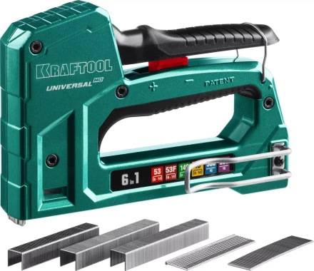 Степлер для скоб &quot;Universal HD&quot; 6-в-1: 53 (6-14 мм)/53F (8-14 мм)/140 (8-14 мм)/13 (6-14 мм)/300 (16 мм)/500 (16 мм), литой, алюм. корп., KRAFTOOL 3188 купить в Кургане