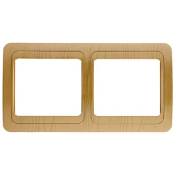 Панель СВЕТОЗАР "ГАММА" накладная, горизонтальная, цвет ольха, 2 гнезда SV-54146-A