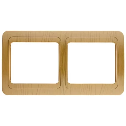 Панель СВЕТОЗАР &quot;ГАММА&quot; накладная, горизонтальная, цвет ольха, 2 гнезда SV-54146-A купить в Кургане