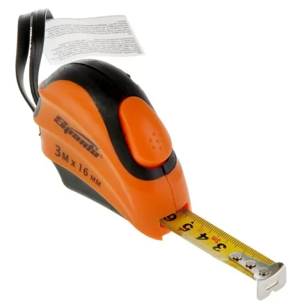 Рулетка 3 м х 16 мм SPARTA Automatic двухкомпонентный корпус автоматическая фиксация артикул 31330 купить в Кургане