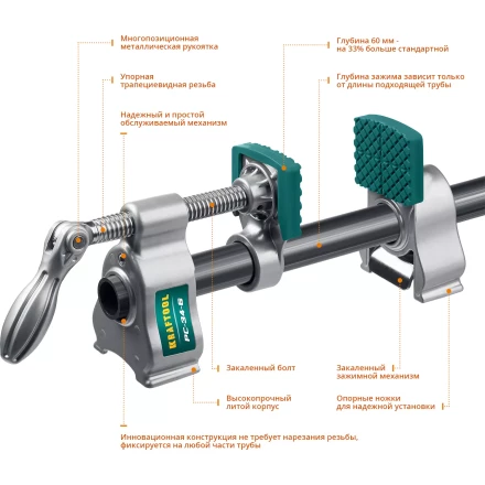 Струбцина KRAFTOOL PC-34-xx трубная 32301-1 купить в Кургане