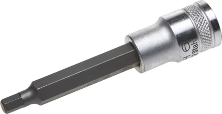 Торцовая бита-головка KRAFTOOL "INDUSTRIE QUALITAT", удлиненная, материал S2, HEX, сатинированная, 1/2", H6 27909-06_z01 купить в Кургане