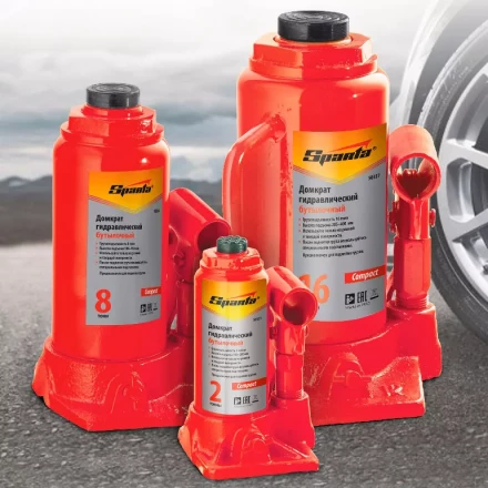 Домкрат гидравлический бутылочный 8 т h подъема 180-350 мм  SPARTA Compact 50334 купить в Кургане
