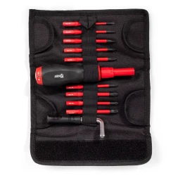 Диэлектрическая динамометрическая отвертка VDE КВТ НИО-3309 со сменными битами SLIM, 9 шт. (78279)