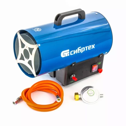 Газовая тепловая пушка СТГ-15, 15 кВт, 500 м3/ч, пропан-бутан Сибртех 96452 купить в Кургане