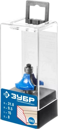 ЗУБР 31.8 x 15 мм, радиус 9.5 мм, фреза кромочная калевочная №1, Профессионал (28700-31.8) купить в Кургане