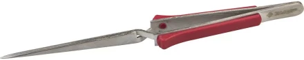 Пинцет ЗУБР д/монтажно-паечных работ, нерж сталь, фиберглассов термозащит накладки, самозажим, прямой, 160мм 22213-6-160 купить в Кургане