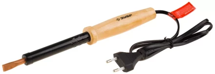 Электропаяльник ЗУБР &quot;МАСТЕР&quot;с деревянной рукояткой и долговечным жалом, форма клин, 100Вт 55405-100_z01 купить в Кургане