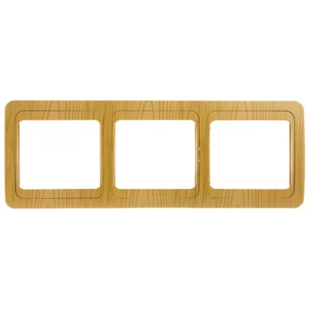 Панель СВЕТОЗАР &quot;ГАММА&quot; накладная, горизонтальная, цвет ольха, 3 гнезда SV-54148-A купить в Кургане