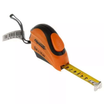 Рулетка 5 м х 19 мм SPARTA Automatic двухкомпонентный корпус автоматическая фиксация артикул 31331 купить в Кургане