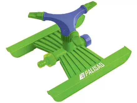 Разбрызгиватель пласт. вращ. с 3 лоп. штуц D 3/4&quot; с  подст. S поля. 180 кв. м D 15 м  PALISAD 65409 купить в Кургане