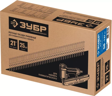ЗУБР SN21 50 х 2.87 мм, реечные гвозди рифленые, 3500 шт (305392-50) купить в Кургане