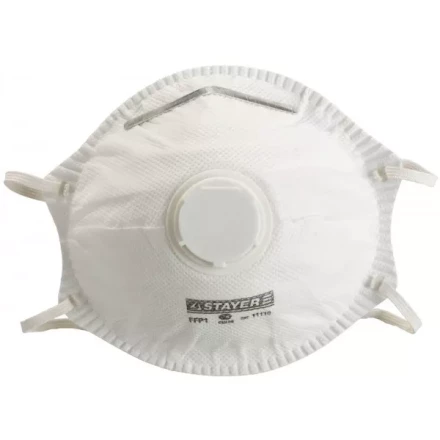 Полумаска фильтрующая STAYER &quot;PROFI&quot; противоаэрозольная с клапаном, многослойная, класс защиты FFP1 11110 купить в Кургане