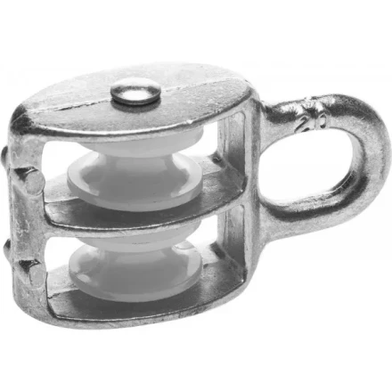 Блок ЗУБР двойной, оцинкованный, нейлоновый шкив, 6x20мм, 8 шт 4-304595-20 купить в Кургане