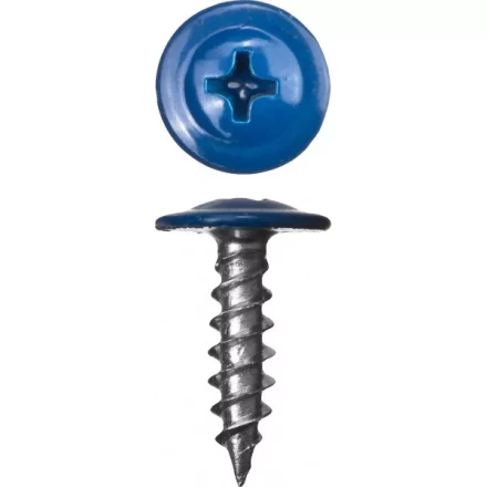 Саморезы ЗУБР с прессшайбой по листовому металлу до 0,9 мм, окрашенные в RAL-5005, PH2, 4,2х25 мм, 400шт 300191-42-025-5005 купить в Кургане