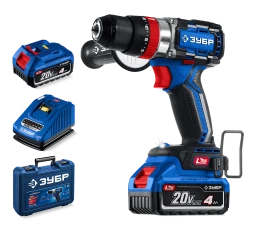 Бесщеточная ударная дрель-шуруповерт Зубр, 2 АКБ LMS (4 Ач), в кейсе DBS-70-42 серия «ПРОФЕССИОНАЛ»