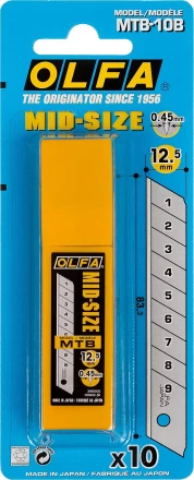 Лезвия OLFA сегментированные для OL-MT-1, 9 сегментов, 12,5мм OL-MTB-10B купить в Кургане