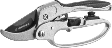 Секатор GRINDA алюминиевые ручки, храповый механизм, с эфесом, округлые лезвия, 200мм 8-423034 купить в Кургане